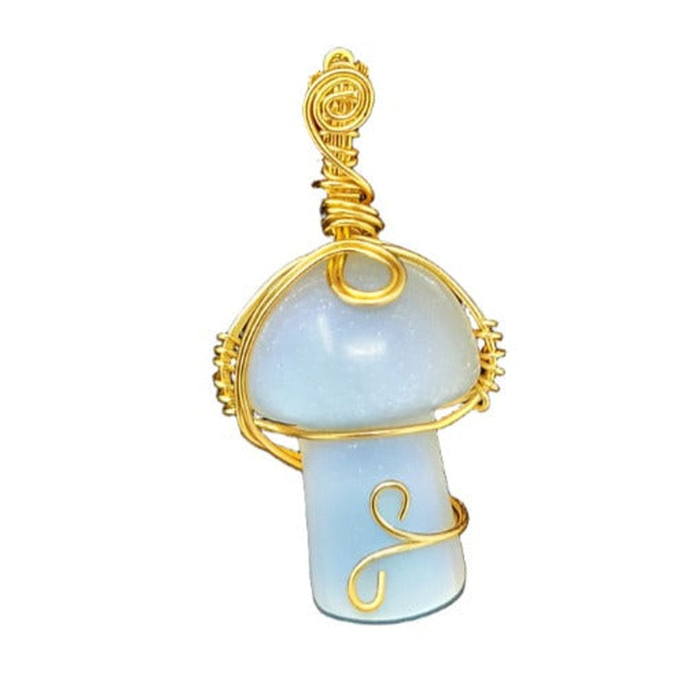 Wire Wrapped Mushroom Pendant - Opalite